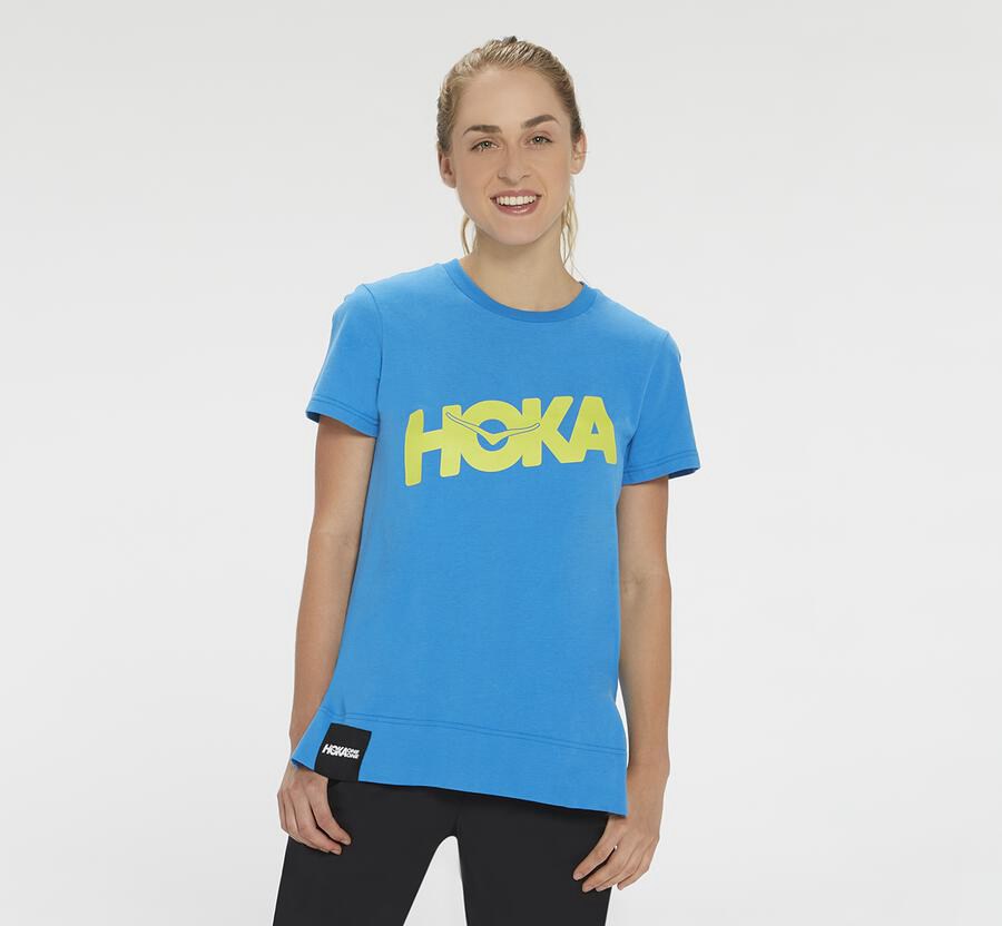 Camisa Hoka One One Mujer Azules - Brand - LHOY95468